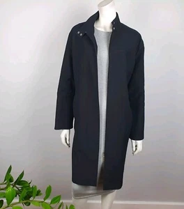 Agenda Plus Size 22 Black Jacket Blazer Longline Long Sleeve Zip Pockets Womens - Picture 1 of 13