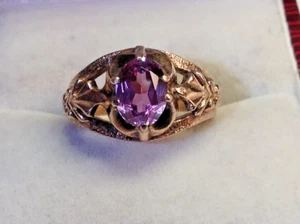 Vintage Unique Sterling Silver 875 Ring Alexandrite, Women's Jewelry Size 5.25 - Picture 1 of 5