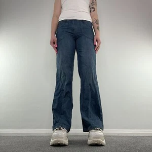 Y2K low rise denim baggy flared jeans - Picture 1 of 4