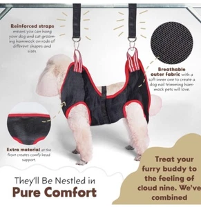 Pet Grooming Hammock for Dogs and Cats - Dog Hanging Harness Sling Red Sz L - Picture 1 of 9