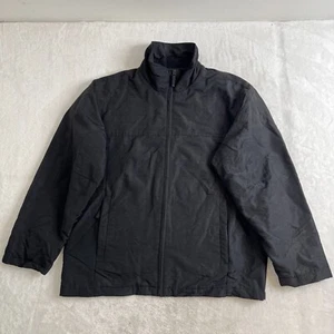 Vintage GAP Jacket Men's Large Black Canvas Harrington Full Zip Coat Mock Y2K - Picture 1 of 15
