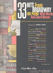 33 colpi da Broadway per pianoforte con parole e nomi di accordi, Denes Agay PB 1961 - Foto 1 di 1