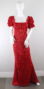 Women's Special Occasion Velvet and Sequin Maxi Dress Size 1XL MISS ORD Red NWT - Picture 1 of 13
