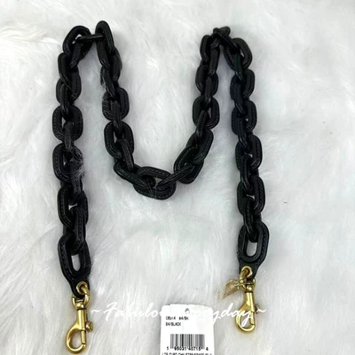 Coach кожаный покрытый длинная цепочка ремень в черный/латунь C8314 новый с Ярлыками - Изображение 1 из 4