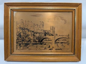 Vintage Coppercraft Copper Etching City Of Durham Pleasure Reproductions - Picture 1 of 4