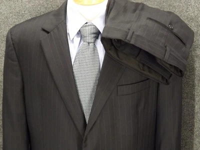 Jos A Bank Suit 44R Pants 39X30 Navy Blue Pinstripe 100% Wool 1905 2 Button - Image 1 of 4