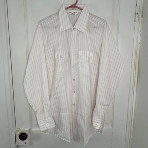 Camisa de manga larga vintage Unitog hecha en Unión a rayas con botones para hombre 17 17,5 XL - Imagen 1 de 5