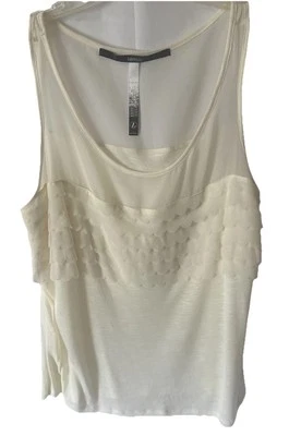 Camiseta sin mangas Kensie marfil transparente vieira viscosa para mujer talla grande  Foto 1 de 4