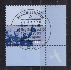 DEUTSCHLAND 2003 Luftfahrt Köhl Junkers Fritzmaurice Hünefeld Eckrand Mi 2331 O - Bild 1 von 1