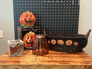 HERBST HALLOWEEN HERBST DEKO KONVOLUT! Vintage Keramik Korbglas Konvolut - Bild 1 von 14