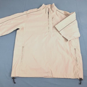 IZOD Mens Golf Jacket Size M Windbreaker Poly Nylon 1/4 Zip Pockets Short Sleeve - Picture 1 of 16