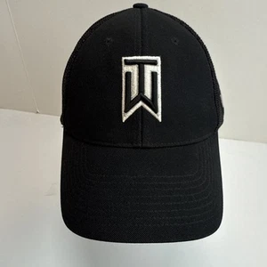 Nike Tiger Woods Flexfit Golf Hat Black Mesh Back One Size - Picture 1 of 5
