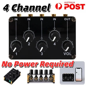 4 Channel Audio Mixer Mini Sound Console DJ Live Music Mixing Stereo Amplifier - Picture 1 of 10