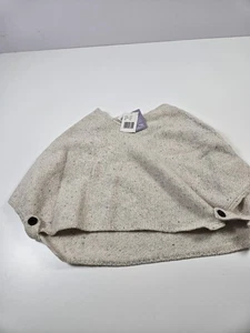 IrelandsEye Wool Shrug Poncho Damen Einheitsgröße Kreide Strick Cape Made Ireland - Bild 1 von 15