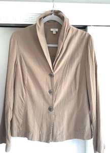 J Jill Tan Beige Shirt Jacket Blazer Shacket Lightweight Casual Size XS 3-Button - Picture 1 of 13