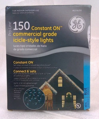 GE Pro-Line luzes estilo gelo grau comercial constante em azul contagem 150 - Imagem 1 de 4