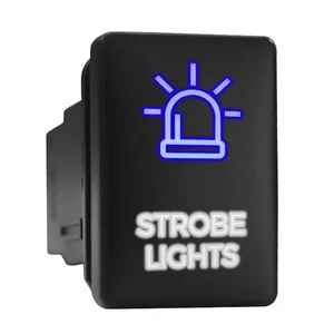STROBOSKOPLEUCHTEN - LED-Taster für TOYOTA (1,28 x 0,87 Zoll) blau/weiß - Bild 1 von 3