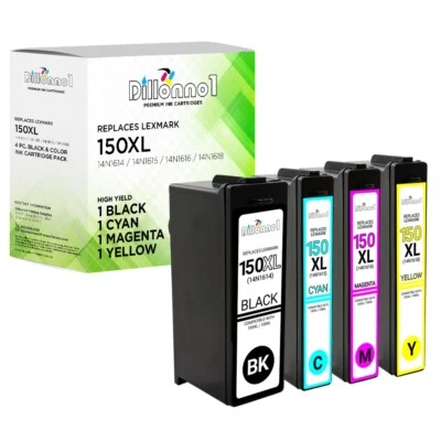 4PK For Lexmark 150XL Ink Cartridges For Lexmark Pro 715 915 Pro715 Pro915 - Image 1 of 2