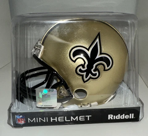 Riddell Mini Speed New Orleans Saints Helmet - Gold Cover