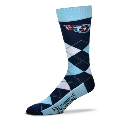 NEW! Tennessee Titans NFL Argyle Team Colors Mens Dress Crew Socks OSFM Cover