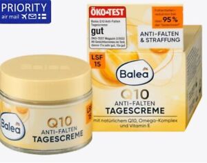 BALEA Q10 Day Face Cream SPF 15 Anti Wrinkle Tightens & Strengthens Skin. 50 ml