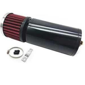 BAFFLED ALUMINUM OIL CATCH CAN RESERVOIR TANK WITH BREATHER FILTER 500ML - Picture 1 of 8
