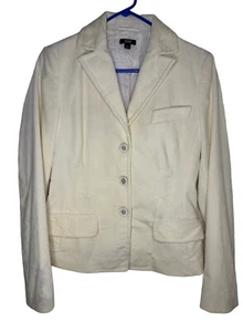 Hugo Boss Cream Corduroy Blazer Jacket Coat Women’s Size 8 Off white - Picture 1 of 13