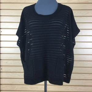 Vertigo Sweater Women XL Black Sheer Acrylic Knit Pullover - Picture 1 of 10