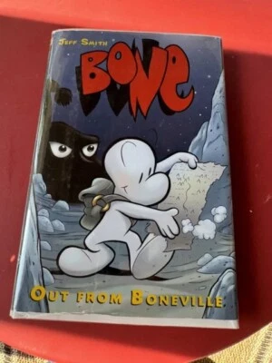 Bone~Fuera de Boneville Tapa Dura~FIRMADO+Arte Original Jeff Smith~Libros de Dibujos Animados Foto 1 de 4