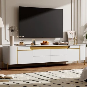 Modern TV Stand for TVs Up to 80" Entertainment Center Media Console W/ Storage - Picture 1 of 39