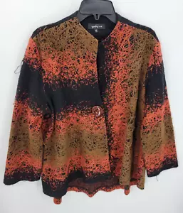 Yushi Jacket Womens Large Colorful Unstructured Fibers Art to Wear Boho - Picture 1 of 8