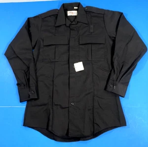 4XL FLYING CROSS MENS BDU POLY WOOL L/S ZIP FRONT SHIRT LAPD NAVY 20 REG - Picture 1 of 3
