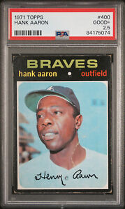 Hank Aaron MLB Atlanta Braves 1971 Topps #400 PSA 2.5 Good+ Hammerin' Hank #44