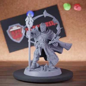Battle Mage Miniature Cleric Wizard Mini Dungeons and Dragons Mini DnD 5e TTRPG - Picture 1 of 8
