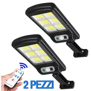 2PZ Faretto lampione 120 led cob da esterno a pannello solare sensore movimento - Foto 1 di 10