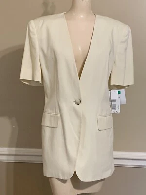 Chaqueta Blazer Rena Rowan SAVILLE GARDEN PARTY Manga Corta Damas S-8 Amarillo Nuevo de Lote Antiguo Foto 1 de 4