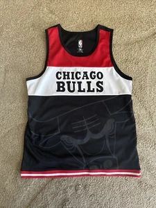 Boys medium NBA Chicago Bulls polyester Tank Top Red Black white  - Picture 1 of 3