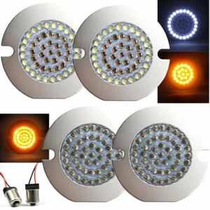 Eagle Lights 3 1/4" Harley LED Turn Signals Front / Rear Amber 1156 Smoke Lenses - Picture 1 of 11