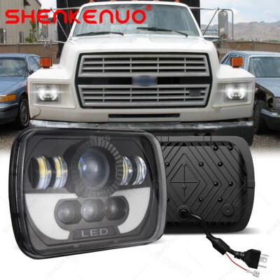 Faros LED 7X6 5x7 DRL alto bajo para camión de volteo Ford F600 F700 F800 Ft800 C12 Foto 1 de 4