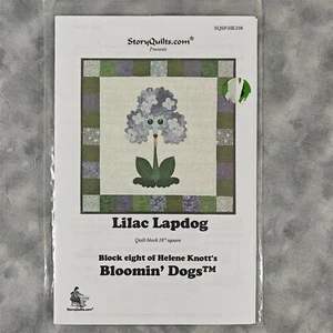 StoryQuilts Lilac Lapdog Quilt Block Pattern - Bloomin’ Dogs™ #8 by Helene Knott - Picture 1 of 6