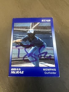 Brian McRae Signed Autographee 1989 Star #44 Memphis Chicks KC Royals MLB