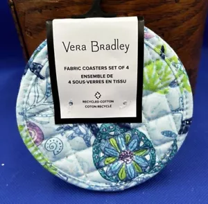 VERA BRADLEY SOTTOBICCHIERI IN TURTLE DREAM SET DI 4, NUOVI CON ETICHETTE - Foto 1 di 6
