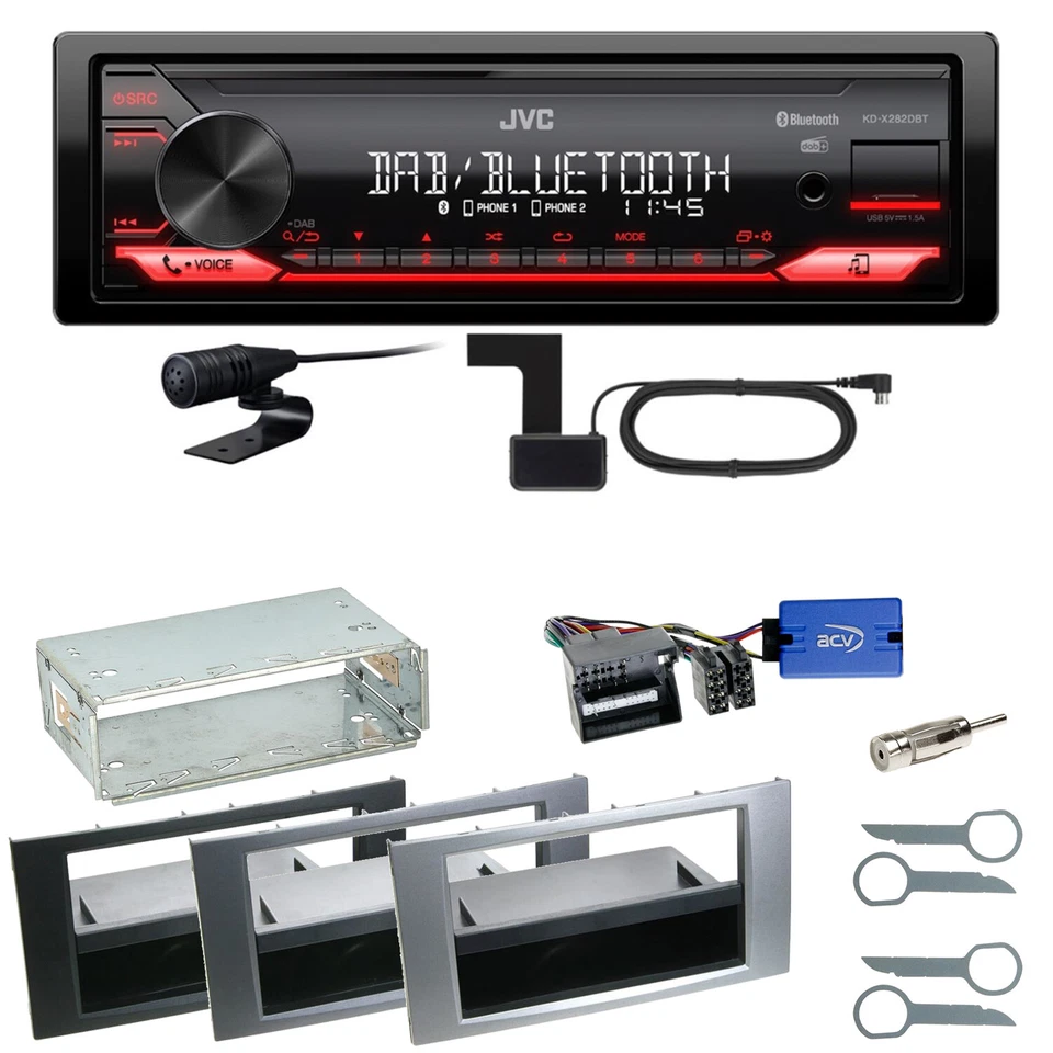 JVC KD-X282DBT Bluetooth DAB Einbauset für Ford Kuga Fusion Galaxy S-Max - Bild 1 von 1