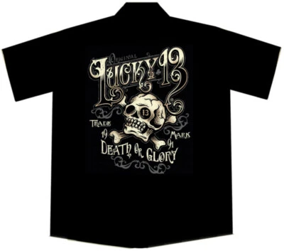 Lucky 13 Ye Olde Skull and Cross Bones Work Shirt - Image 1 of 3