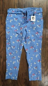 Anne Klein Women's Floral Belted Slim Pull On Ankle Pants Size XL. Waist:34in - Picture 1 of 2