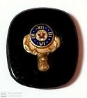 Antique Vintage Onyx Gold Elks Lodge Insignia Emblem Enamel Stone #F636