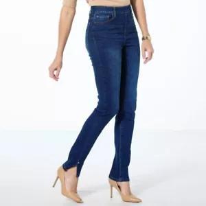 DG2 by Diane Gilman New Classic Stretch Denim Pull On Jegging Size 16P Blue NEW - Picture 1 of 6