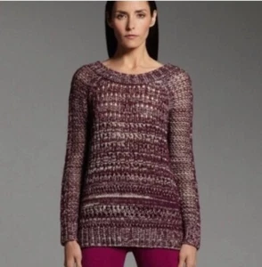 Narciso Rodriguez for Design Nation Womens M Marled Purple Beige Sweater $64 NEW - Picture 1 of 6