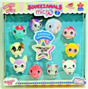 Squeezamals Micro Mini Series 3 Scented Squish 10 Pieces Exclusive Character NEW - Picture 1 of 3