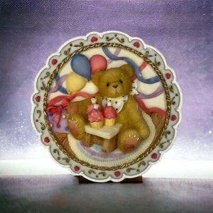 Enesco Cherished Teddies Birthday Plaque/Easel/Plate Small Vintage 482064A NEW - Picture 1 of 9